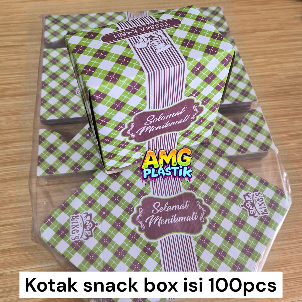 Kotak snack box kertas kings isi 100pcs