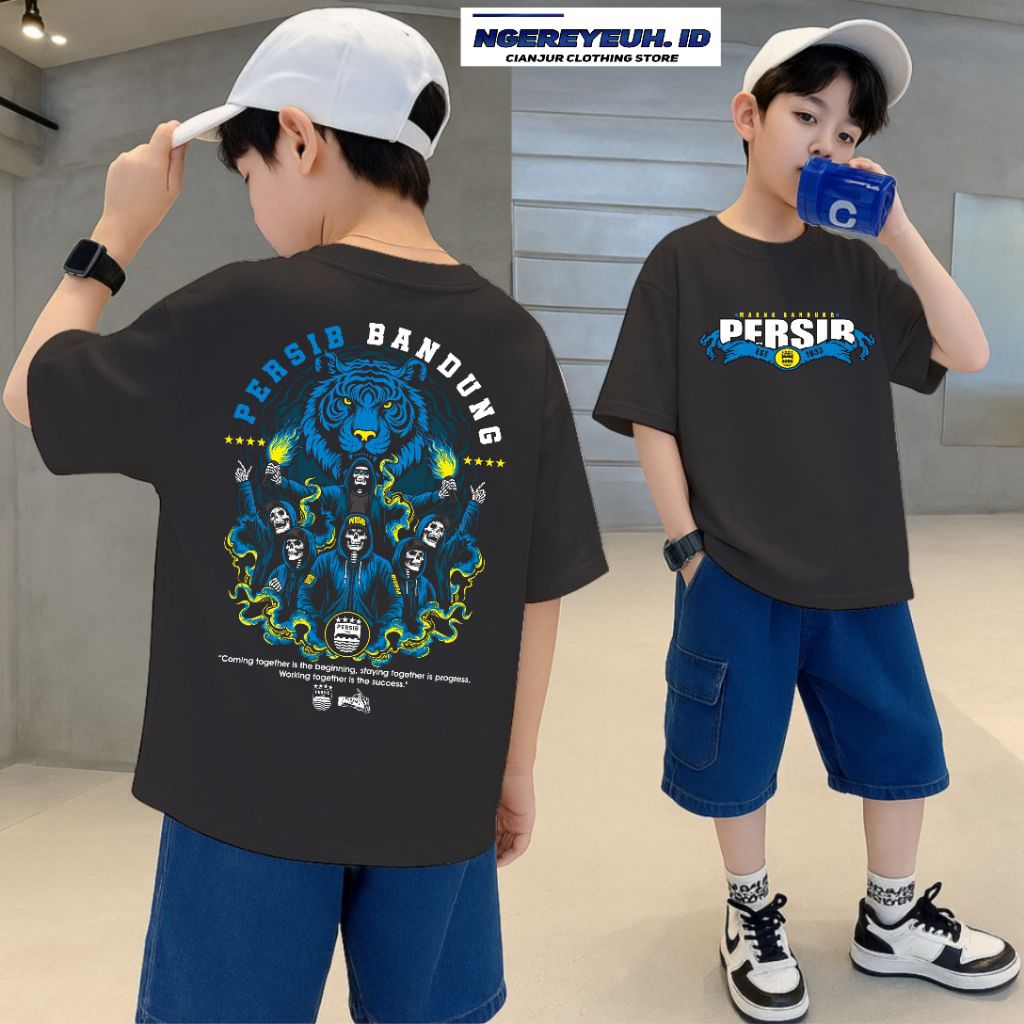 Kaos Anak Casual Football Persib Bandung Premium Cotton Combed 30s Kaos Anak Laki Laki Viking Boboto