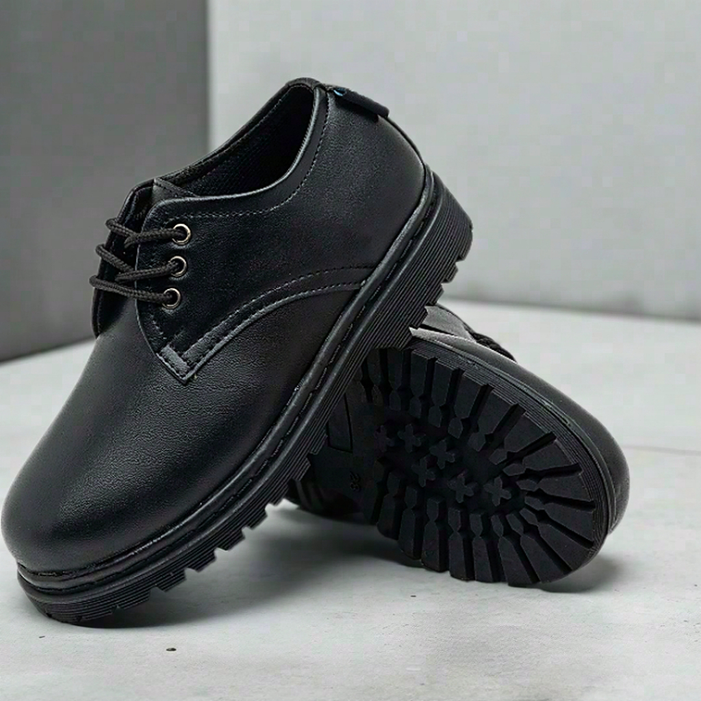 SLAVA - Sepatu Docmart Anak Romeo Full Black Slavakids - Sepatu Anak