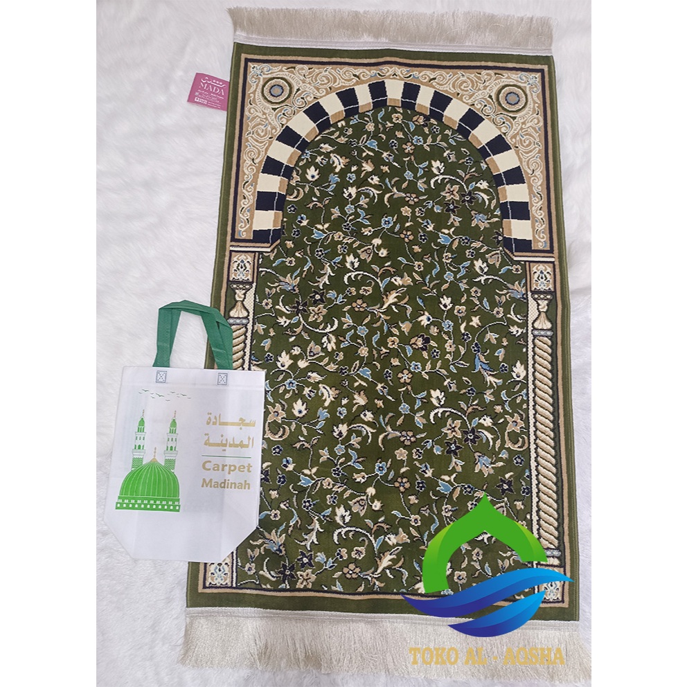 Sajadah Rawdah Rug warna hijau- ori madinah