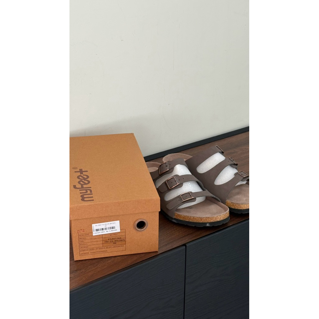 Second/ Bekas - Sendal Kesehatan ORIGINAL Myfeet+ F3 FM DK BROWN (coklat) UKURAN/SIZE  44