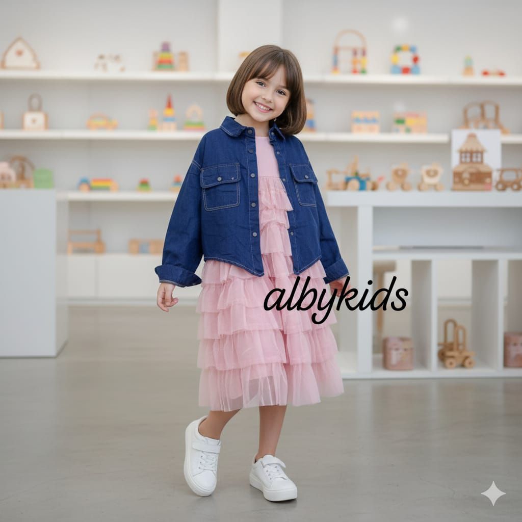 Dress 2in1 tutu rompi jeans