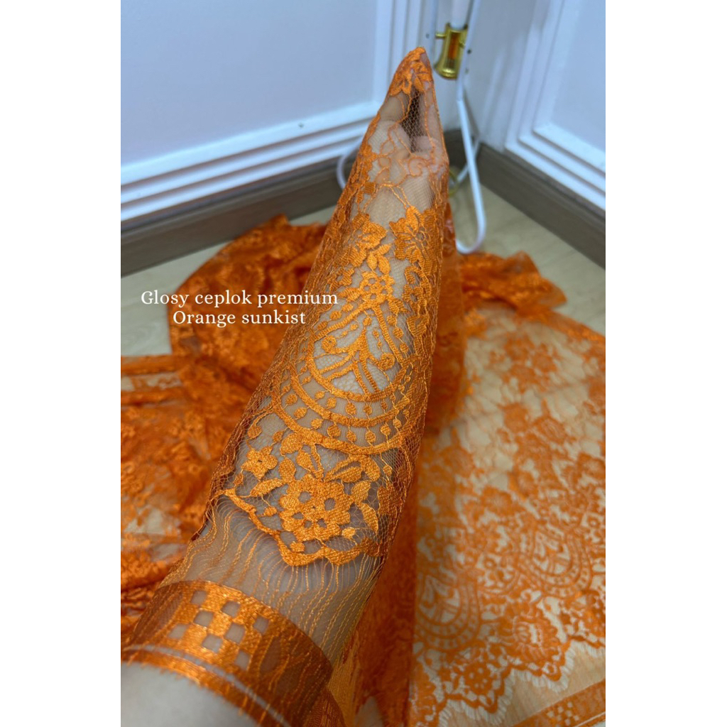 kain kebaya Metalic glosy ceplok premium/kain kebaya metalik