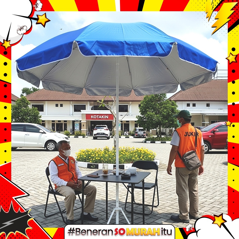 Payung Tukang Parkir Jumbo Parasol Booth Parking Guard Tenda Outdoor Lipat Portable Anti UV
