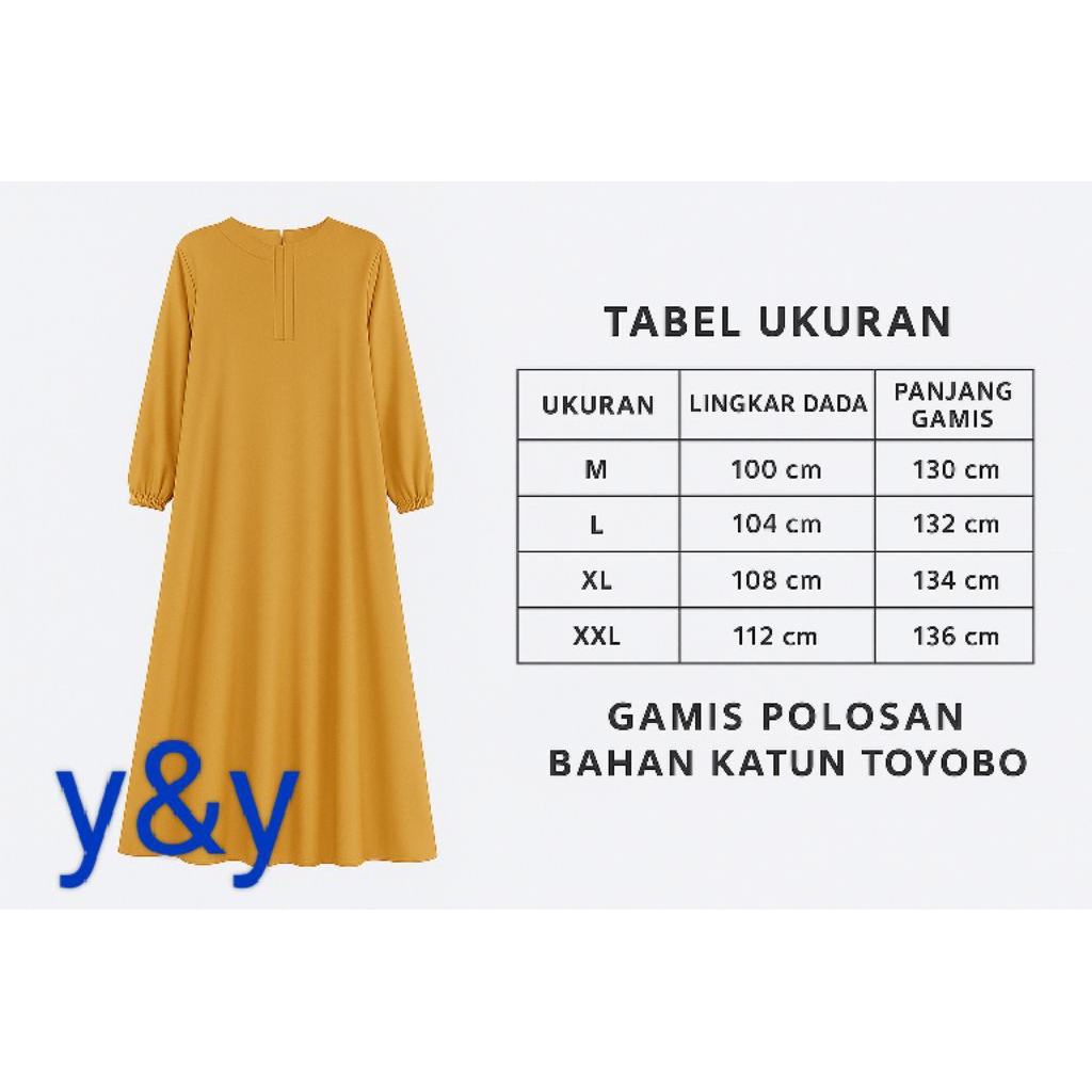 gamis polos elegan bahan kain toyobo.