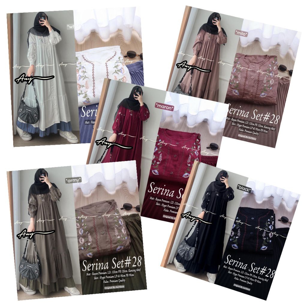 SERINA SILCA SET ORLIA SET BY ANY STORE SETELAN ROK PLISKET LONG TUNIK RAYON PREMIUM LD 114 LD 120 J