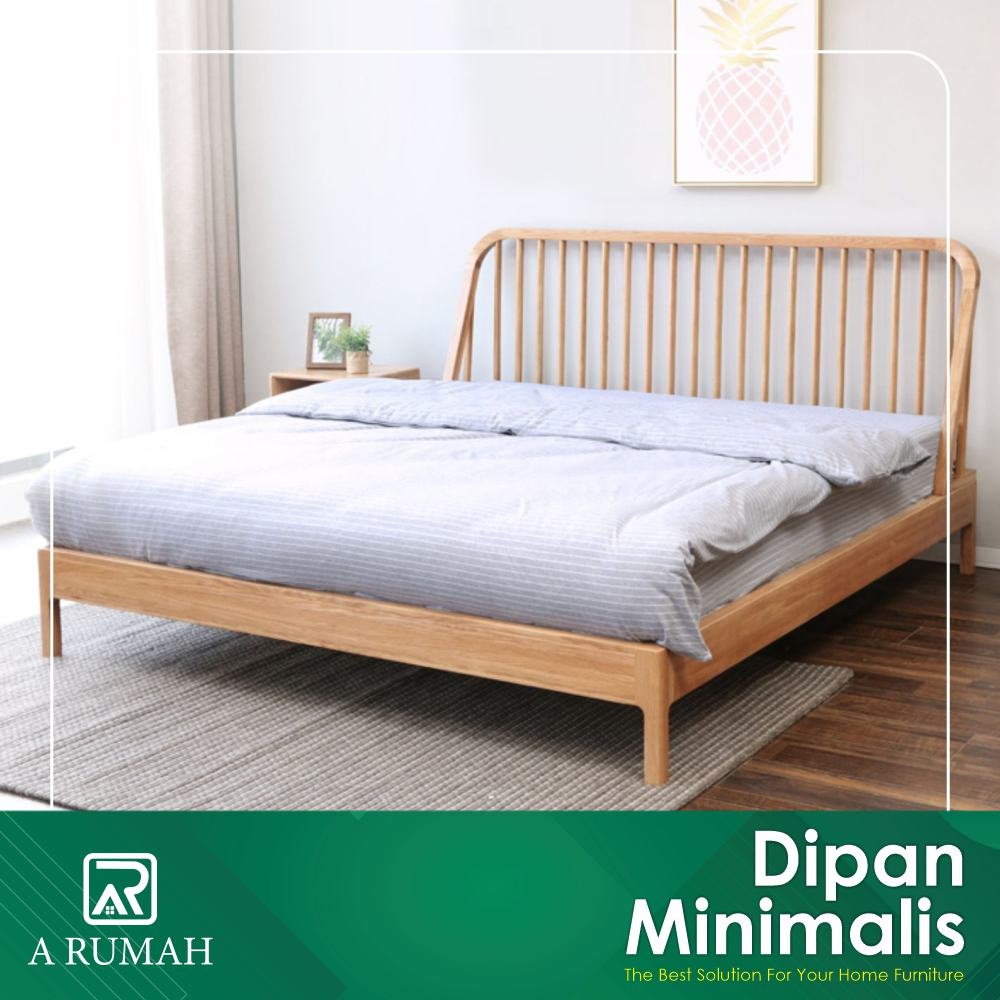 ARUMAH FURNITURE Dipan tempat tidur dipan kayu solid minimalis divan kasur sandaran tempat tiidur di