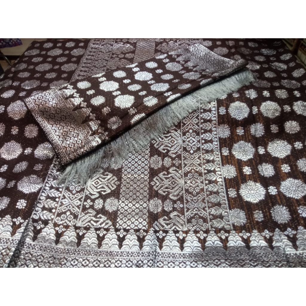 songket palembang mahogani silver