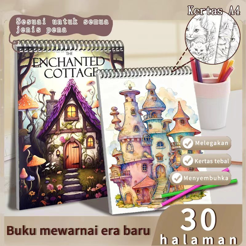 Mewarnai dengan Senang, Mulai dari Buku Ini ~Rumah~ Buku Mewarnai  Remaja dengan     Meredakan Stres