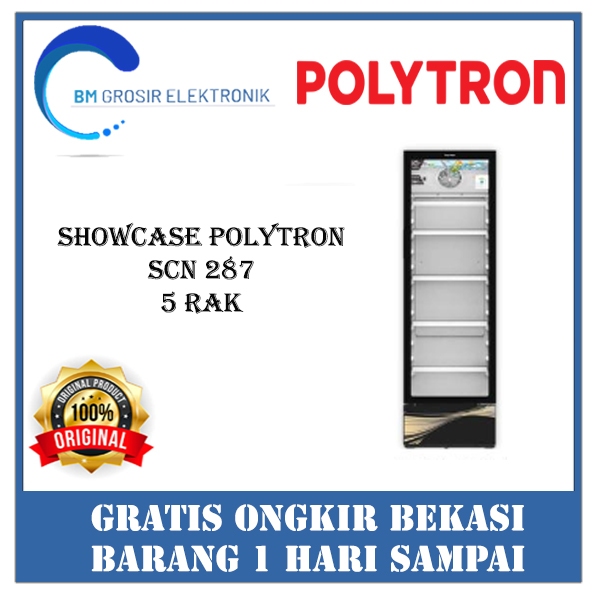 POLYTRON SHOWCASE SCN 287 SHOWCASE 280 LITER 5 RAK ORIGINAL BRAND