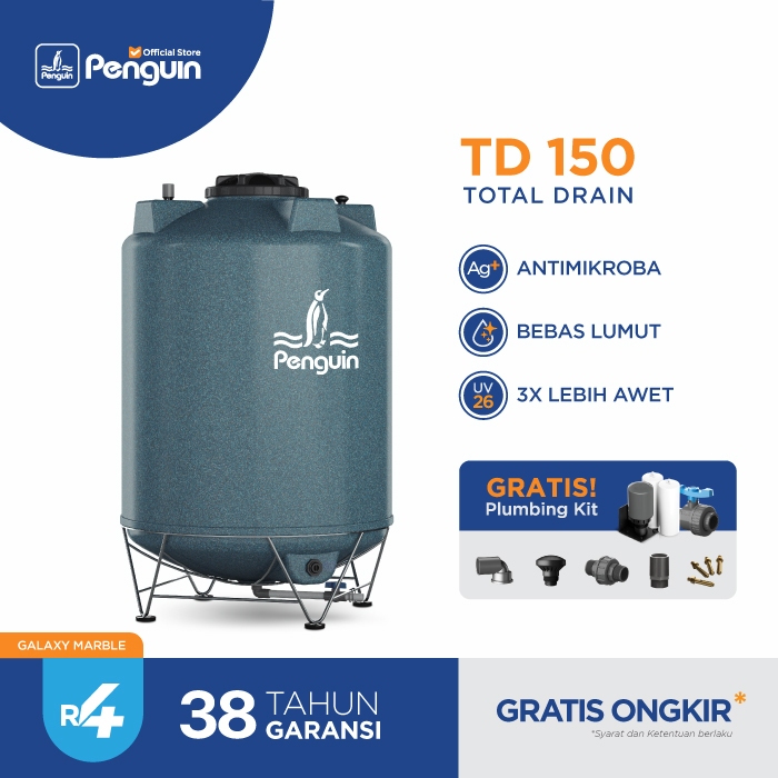 (KHUSUS CARGO) Penguin TD series Toren Air Pinguin Tangki Air Tandon 1500 Liter Total Drain