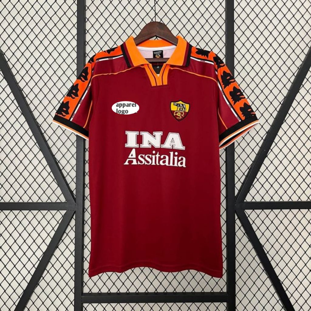 JERSEY AS ROMA 1998/1999 HOME JERSEY FREE NAMESET FULL PRINTING