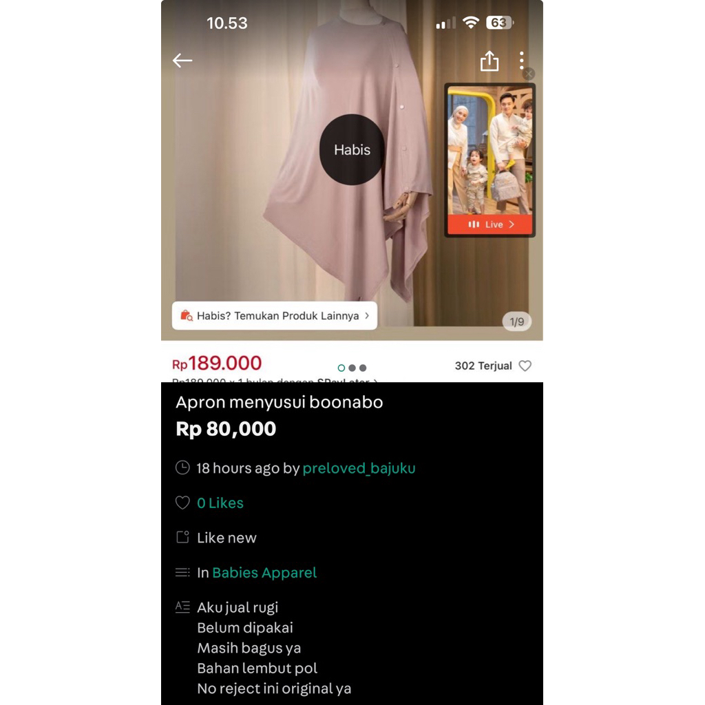 apron menyusui boonabo