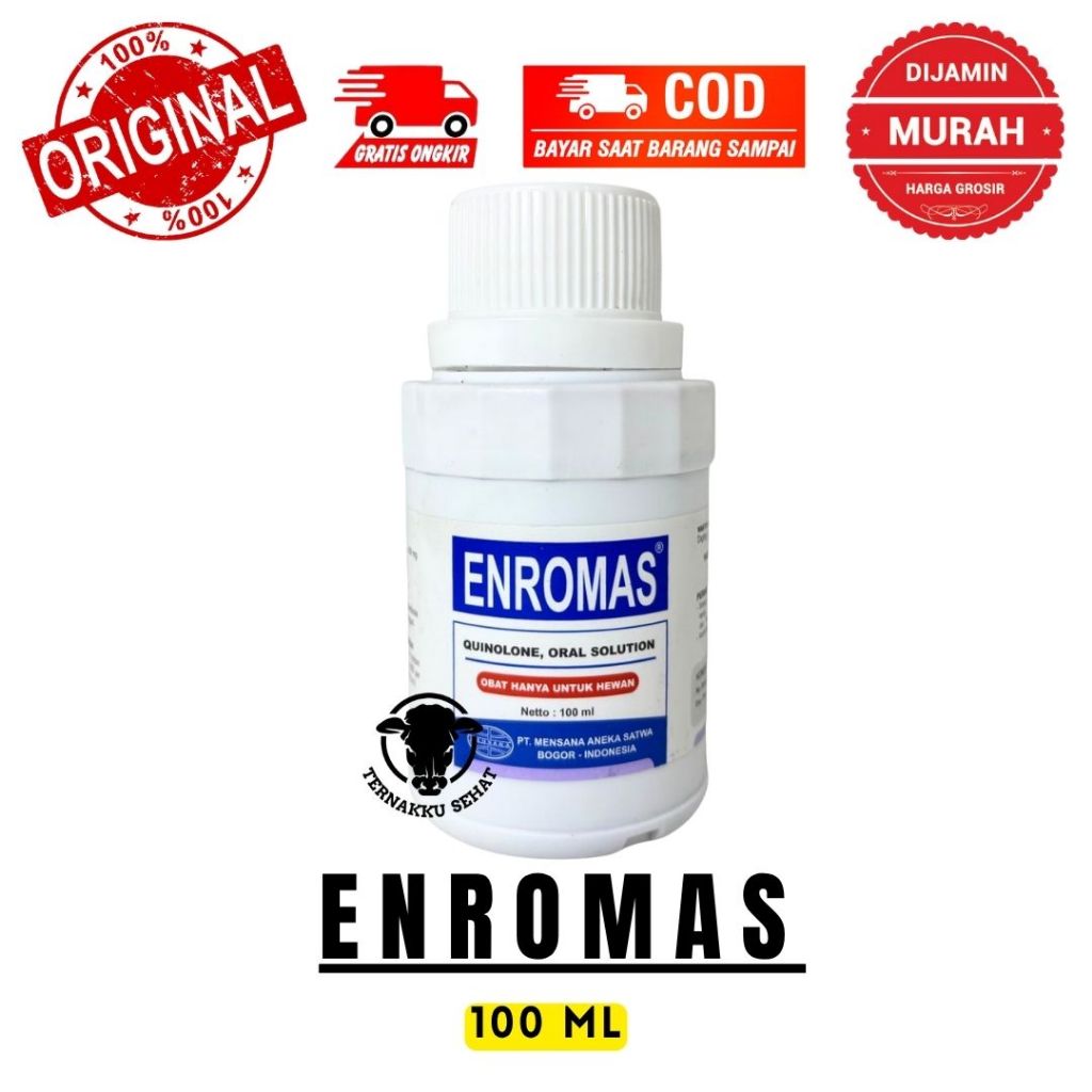 Enromas 100 ml Obat Ayam Diare CRD Snot Cholera Diare Pilek Mycoplasma MENSANA