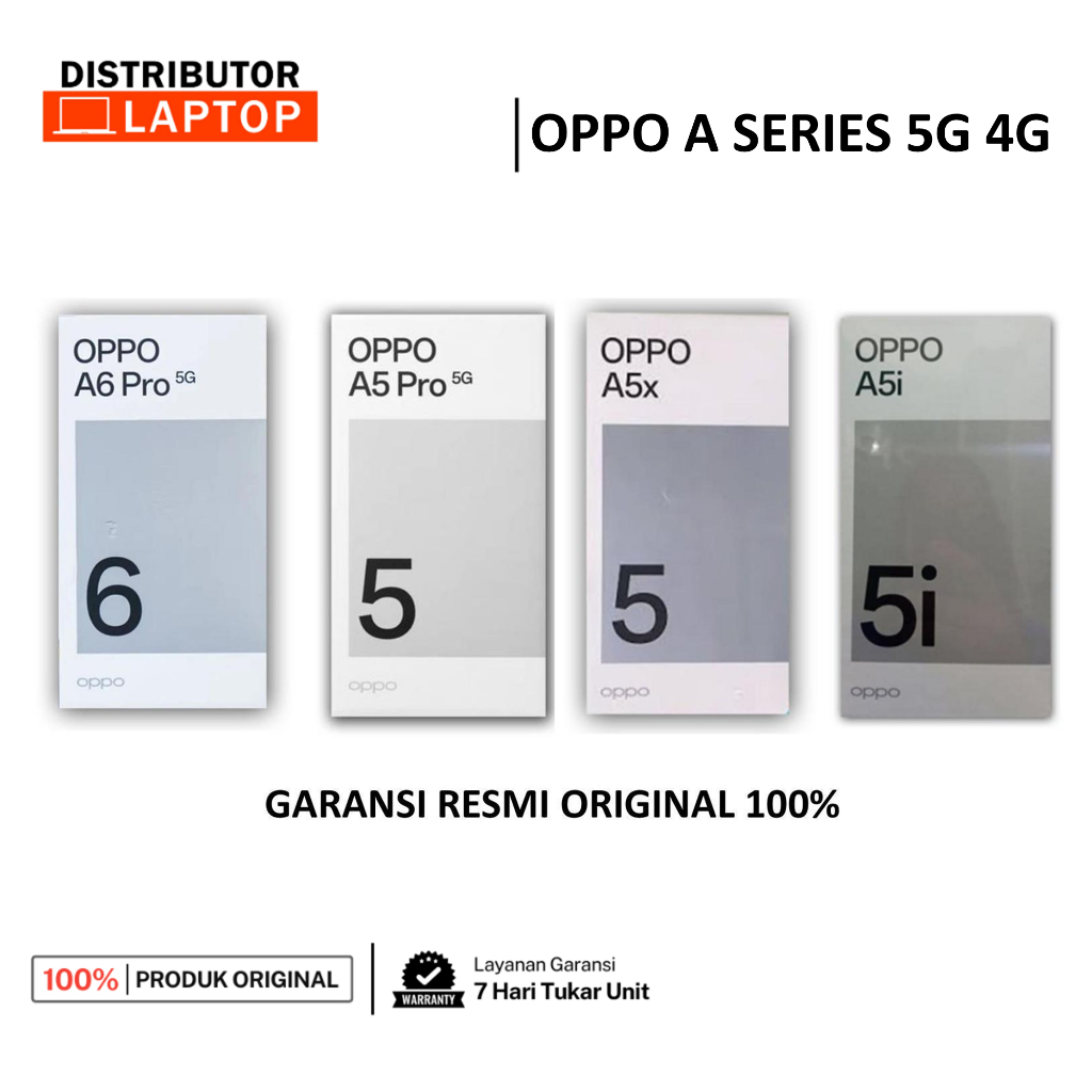 OPPO A6 PRO A5 PRO 5G 4G 8/256GB 8/128GB 6/128GB 4/128GB - A SERIES A5i A5X - HANDPHONE PONSEL RESMI