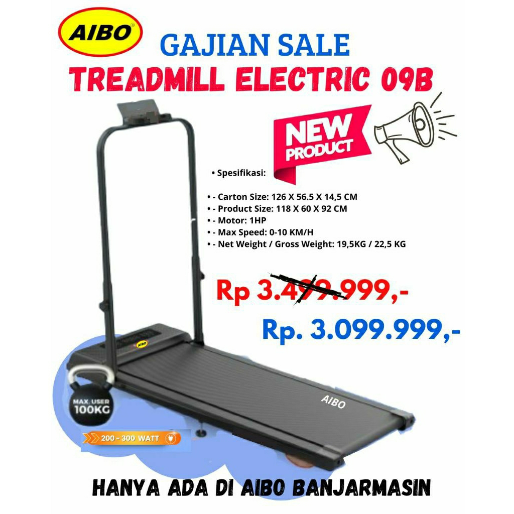 AIBO FITNESS & HEALTH BANJARMASIN/ New Product/ Treadmill Elektrik/ Manual Incline/ Promo/ Limited S