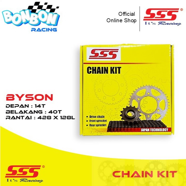 SSS Chain Kit Gear Set Baja Byson Lengkap Gear Depan Belakang Rantai Original SSS RACING