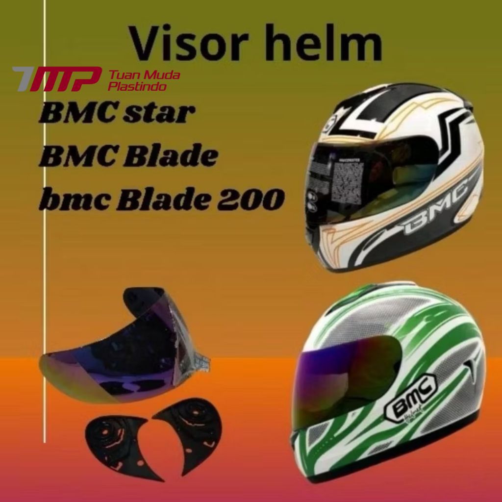 Kaca Helm Visor Helm BMC Star / BMC Blade / BMC Blade 200 + Rachet Bening Pelangi Smoke Full Face