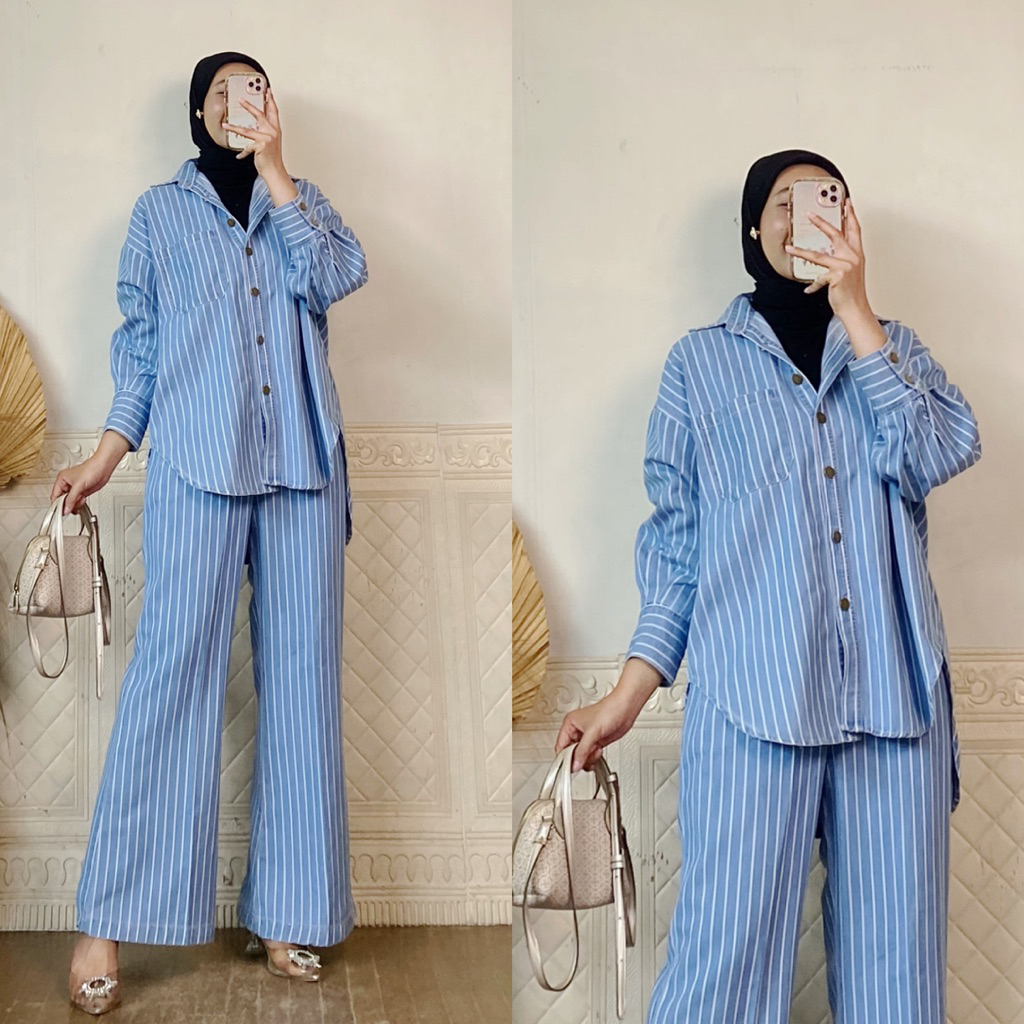 OneSet Jeans Wash -Odeliahijab- / SET CELANA ZRA ZR