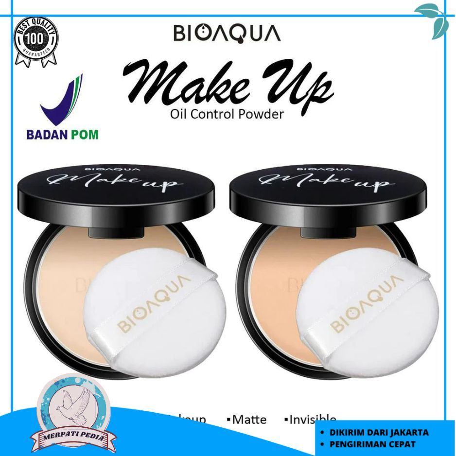 MERPATI Bedak Padat YURIZUMI Bioaqua Pressed Fowder Makeup Profesional Oil Control Bedak Padat Glowi