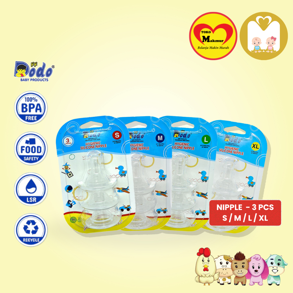 Dodo Nipple S / M / L /  XL Isi 3pcs / Toko Makmur Baby Shop