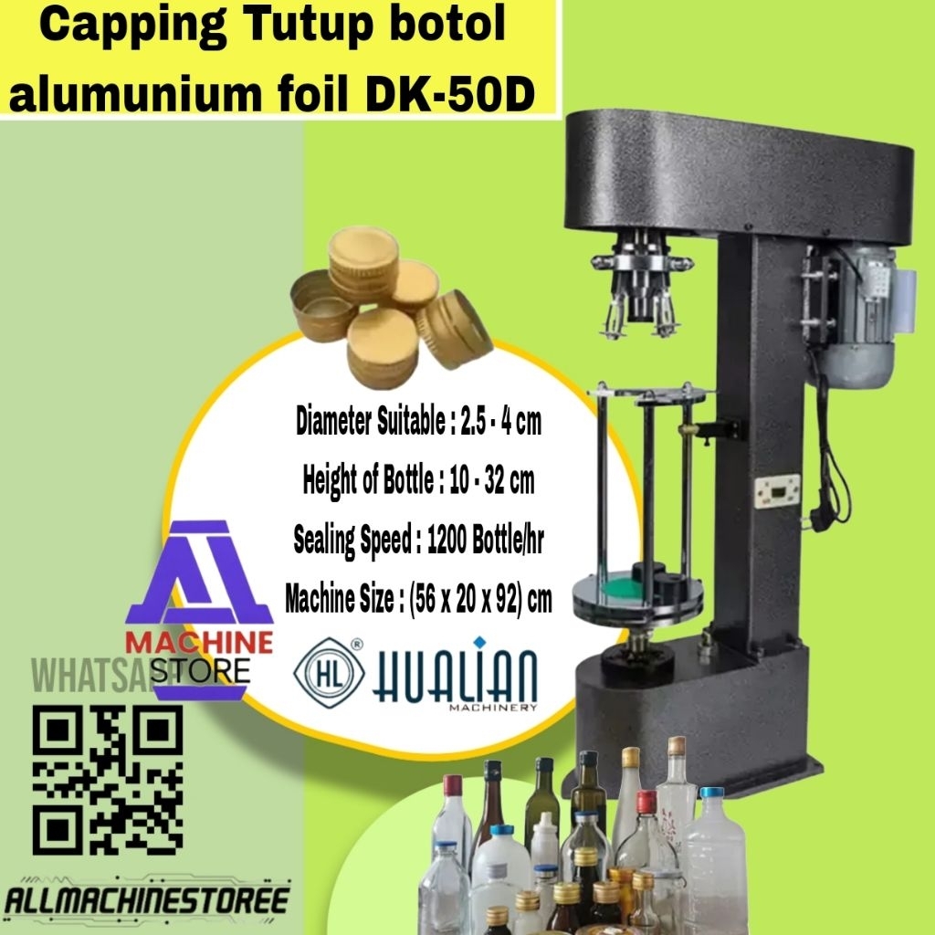 Mesin Capping Tutup botol aluminium foil DK-50D HUALIAN