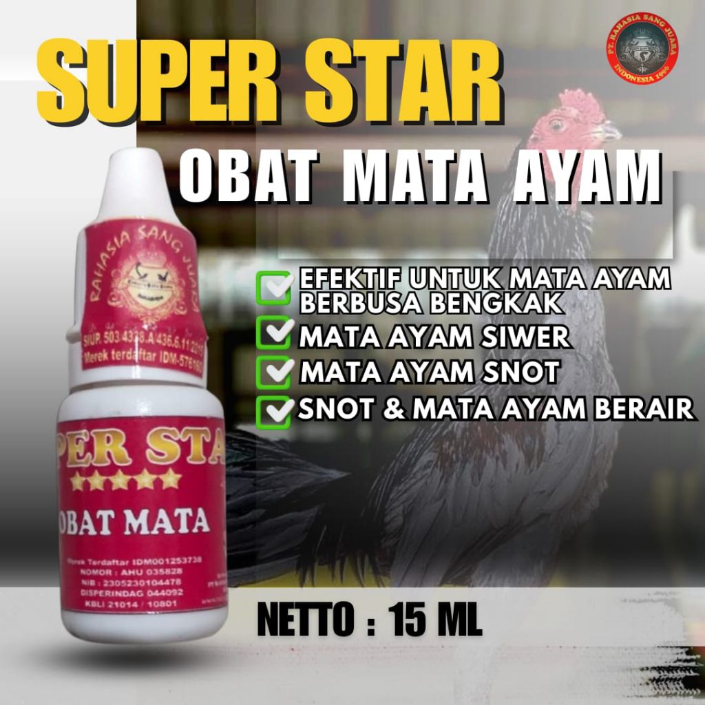 Obat Mata Ayam SUPERSTAR  Efektif Mata Ayam Berair Bengkak & Katarak 15 ml