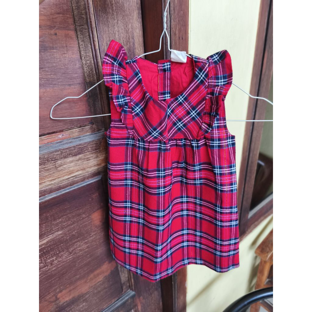 hnm dress baby dress bayi motif tartan kotakkotak