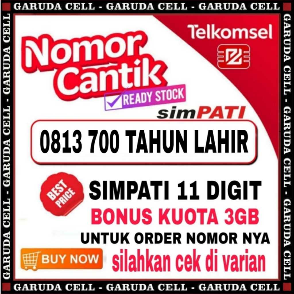 Nomor cantik Tahun lahir 0813 700 - simpati nomor 10 digit - nomor 11 digit - Nomor Super - kartu pe