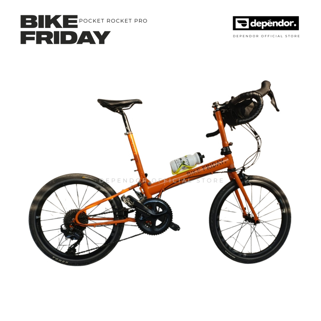 Bike Friday Pocket Rocket Pro - Enno Orange - Group Set Shimano Ultegra 11 Speed - Sepeda Lipat - Fo