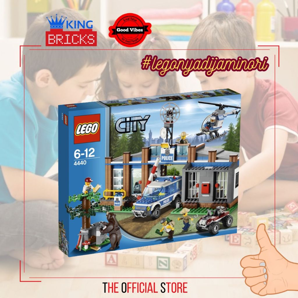 LEGO Original CITY 4440 Forest Police Station - Mainan Anak Polisi Hutan Beruang Mobil Motor