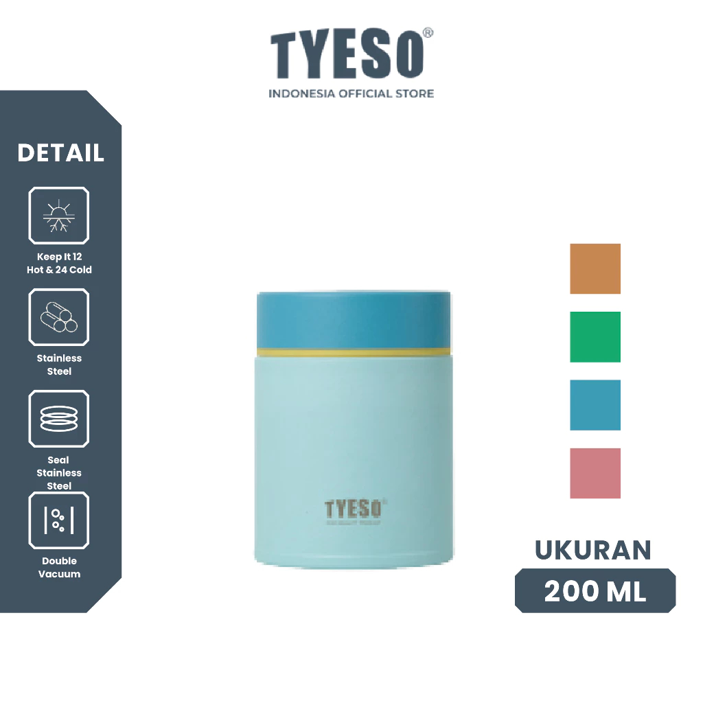 [SUS 316] Tyeso Food Jar Termos Nasi Sup Bubur Mini 200ML TS-01038 Bekal Makan Tahan Panas Dingin 12