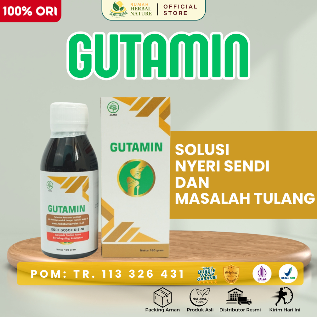 Madu Gutamin Herbal ORIGINAL Obat Asli Kesemutan Asam Urat Nyeri Sendi Rematik BPOM Ori 160gr