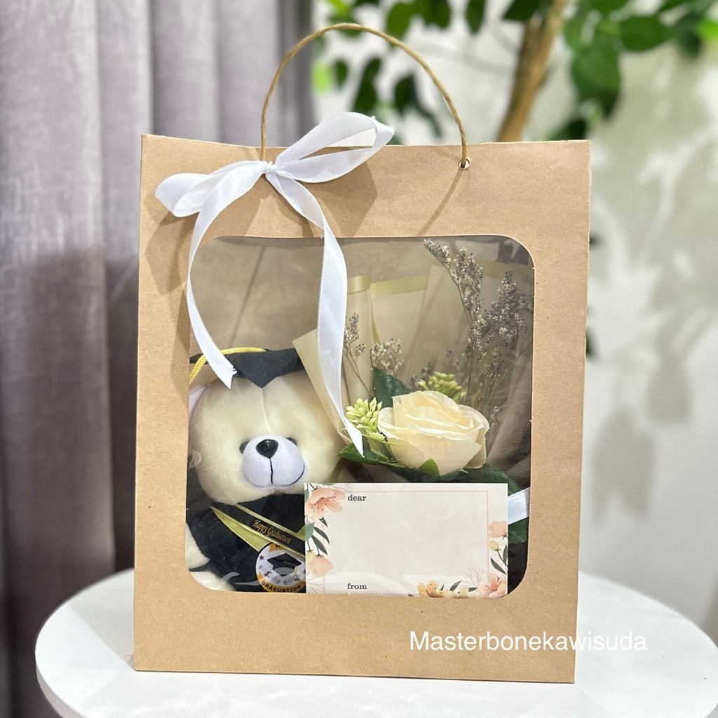 Cyailaa Tipe 2 Tas Hampers Wisuda Tas Mika Boneka / Buket Bunga Artificial/ Kado Wisuda / Buket Uang