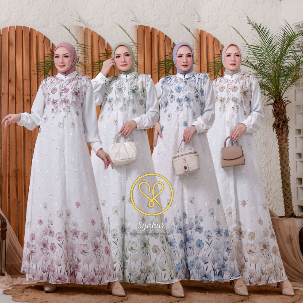 gamis katun bordir by syakur collection/gamis syakur collection terbaru best seller