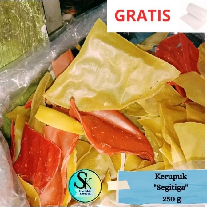 Kerupuk Segitiga Besar 250 gram / Kerupuk Petis / Kerupuk Puli Segitiga / Kerupuk Semanggi / Kerupuk