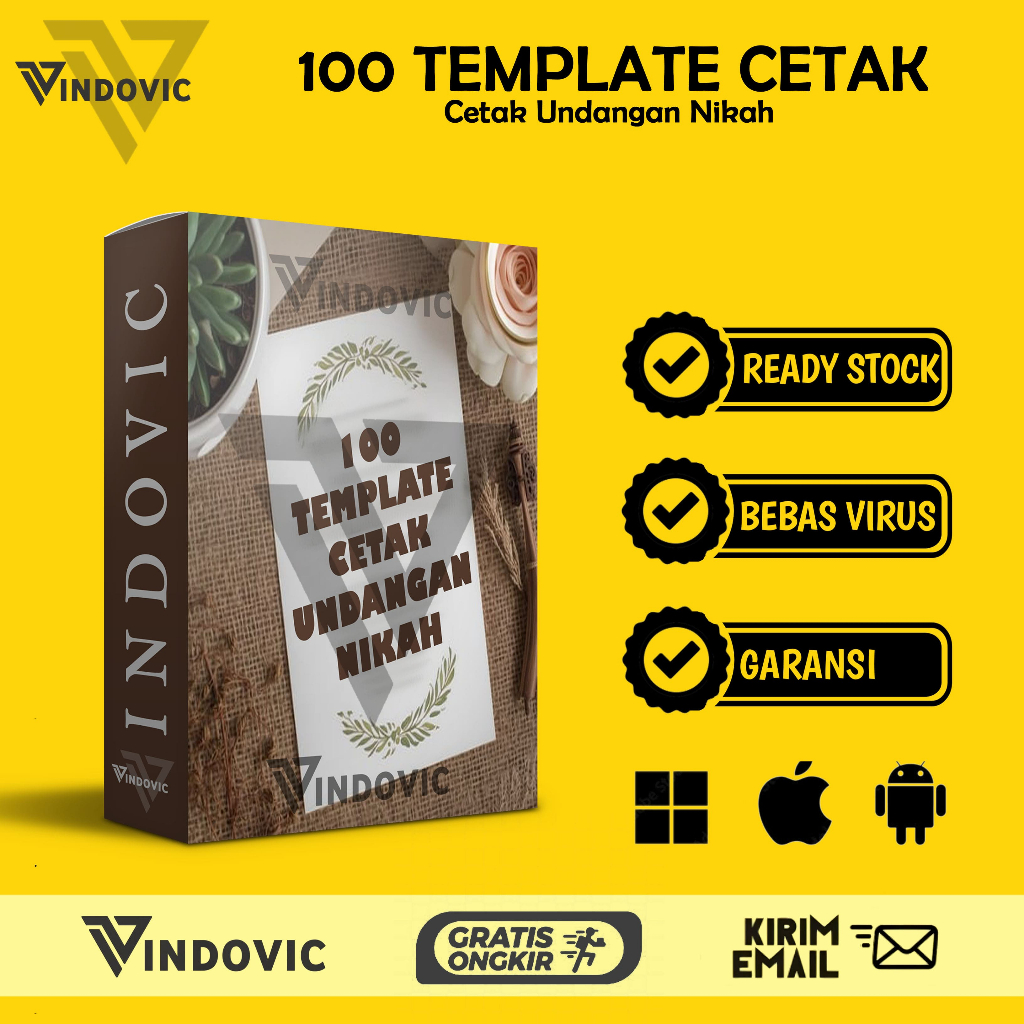 [T0610] 100 TEMPLATE CETAK UNDANGAN NIKAH