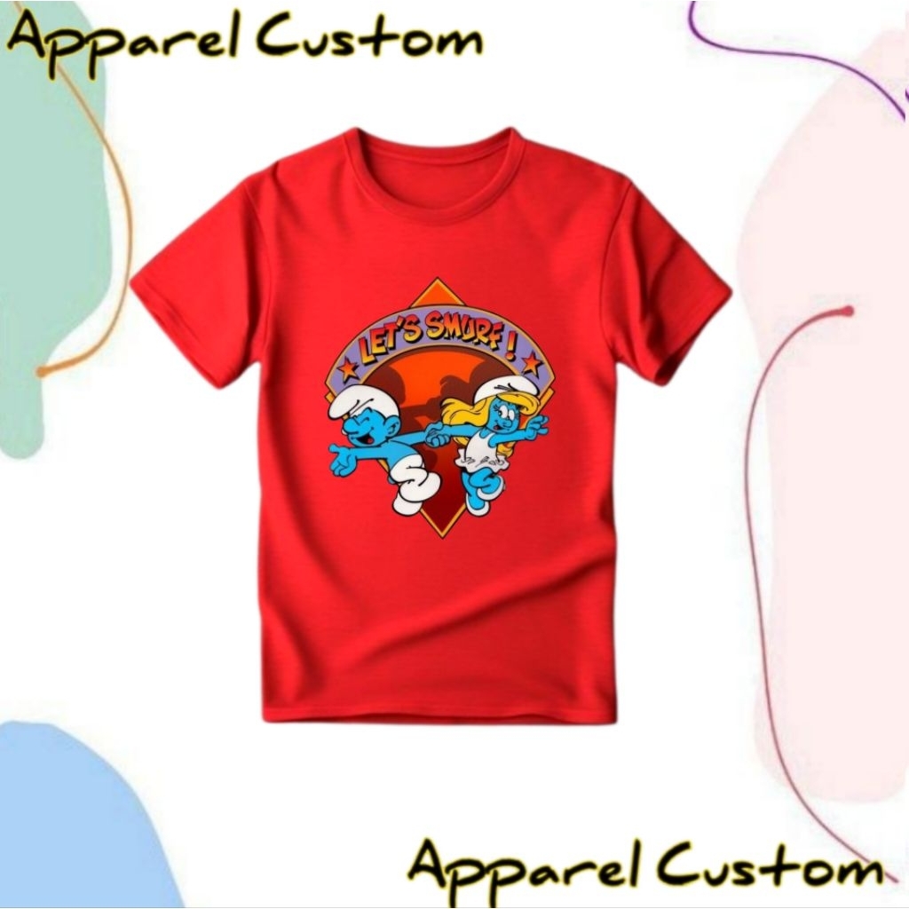 KAOS ANAK ANAK MOTIF LETS SMURF