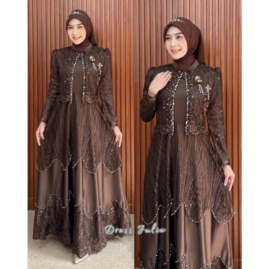 Julia Dress Luxury Velvet Payet Muslim Wanita