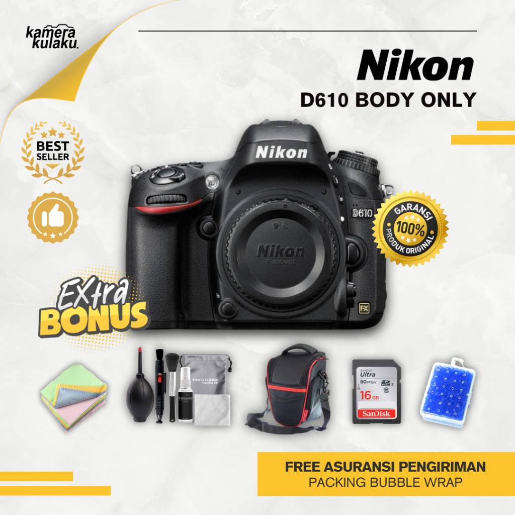 ✅TERLARIS✅ Nikon D610 Body only MULUS✅ Fullset Like New Bukan d700 d800 d810 d7200 d7100 d750 z5 z6
