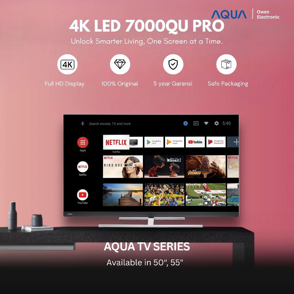 AQUA LE55AQT7000QUPRO / 55AQT7000 55 inch ANDROID TV 7000qu pro