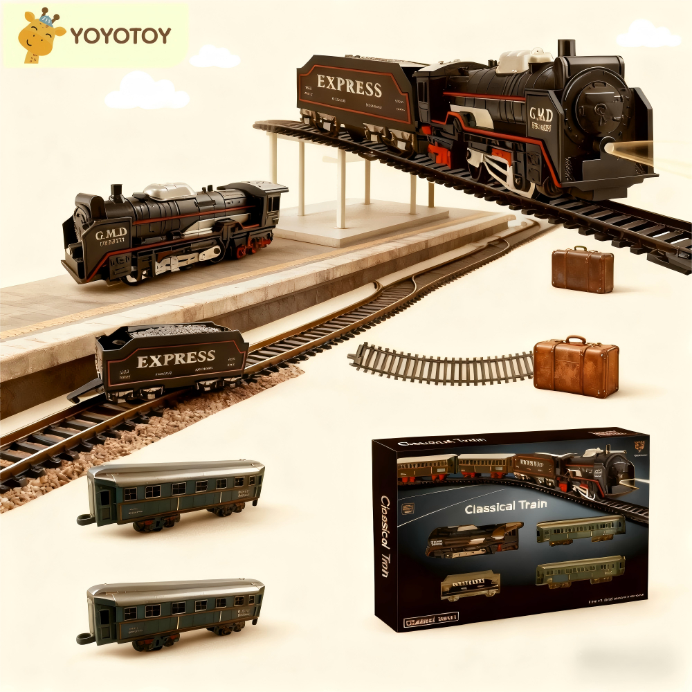YOYOTOY Mainan Anak Kereta Api Rail King Kereta Api Rel Panjang Kereta Api Mainan Kereta Api Anak La
