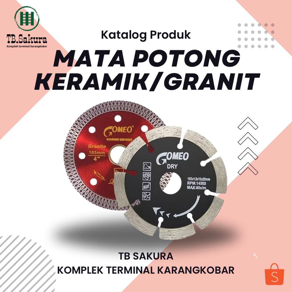 Diamond Wheel Mata Pisau Potong Keramik Granit Gomeo Kering Turbo