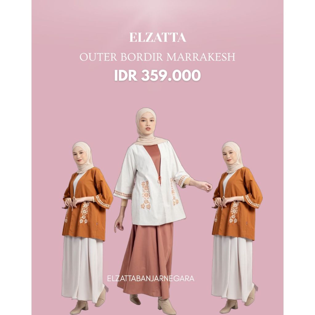 Elzatta Outer Bordir Marrakesh Elzatta Sarimbit Marakesh Baju Couple Keluarga Couple Pasangan Baju M