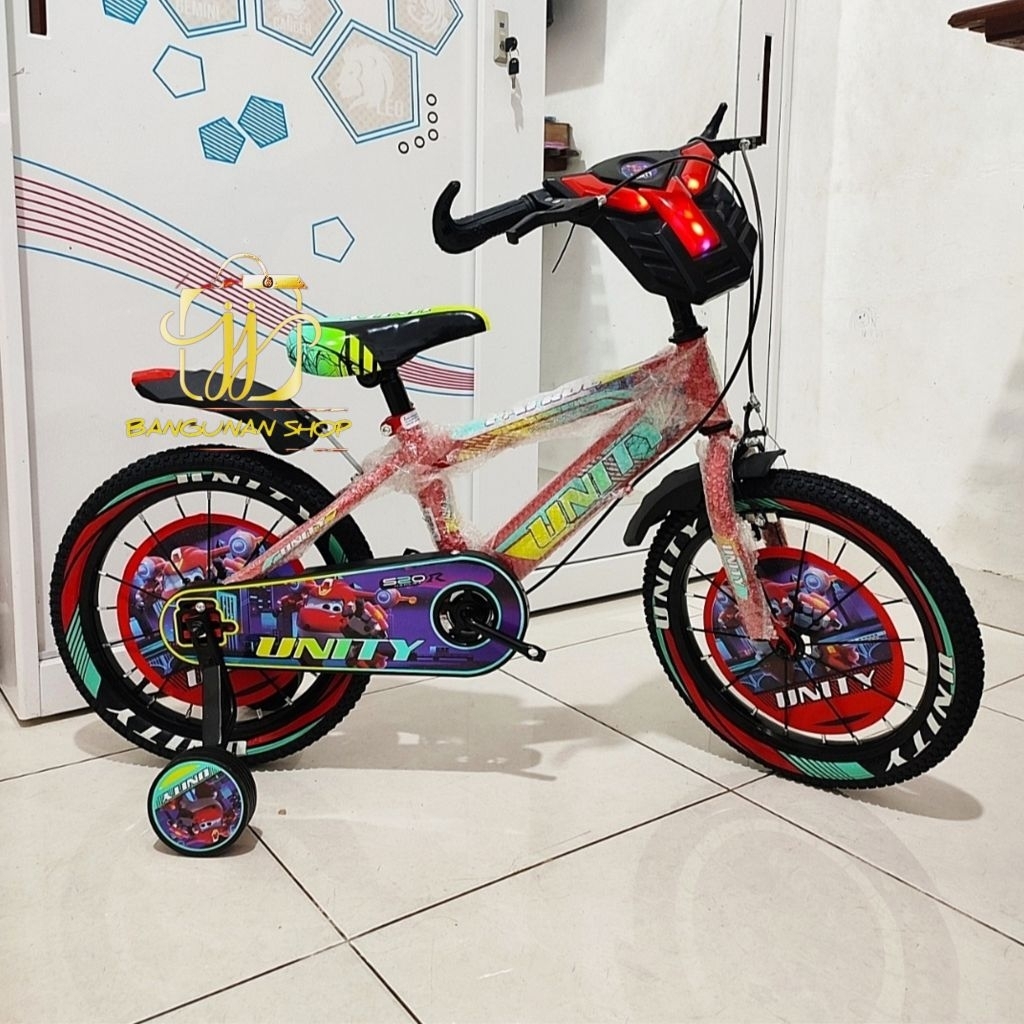 SEPEDA BMX ANAK LAKI UNITY 16 INCH TEBENG MUSIC BAN POMPA