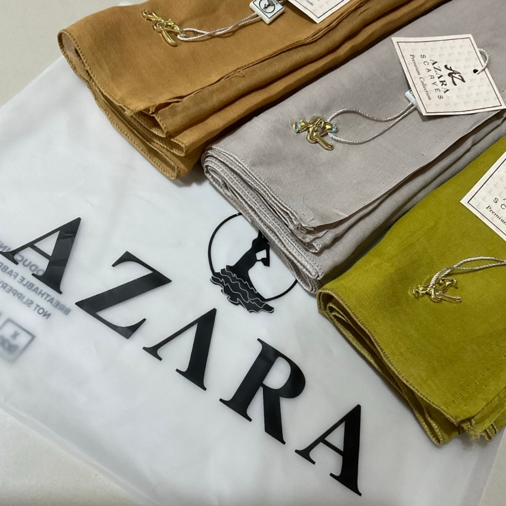 Jilbab Paris AZARA   Hijab Syari Polos Premium  Kerudung Paris Syar'i Jumbo