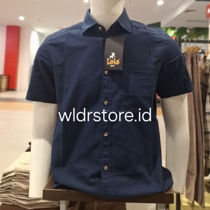 KEMEJA PRIA LOIS ORIGINAL SLIMFIT LENGAN PENDEK NAVY