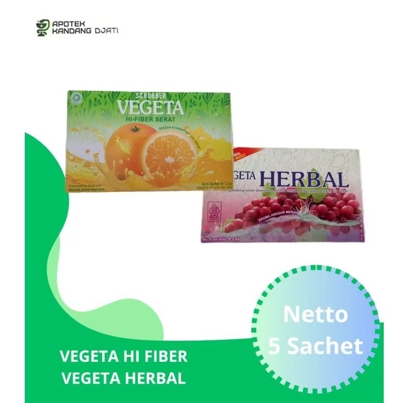 Vegeta Herbal Anggur & Vegeta Scrubber jeruk Box isi 6 Sachet