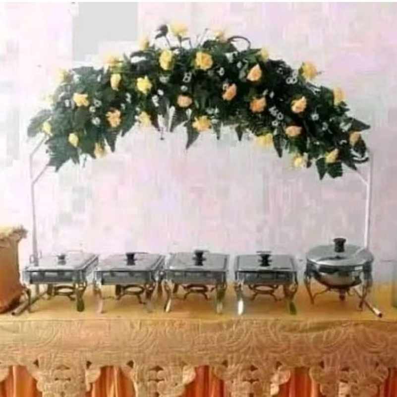 custom besi dekorasi meja prasmanan