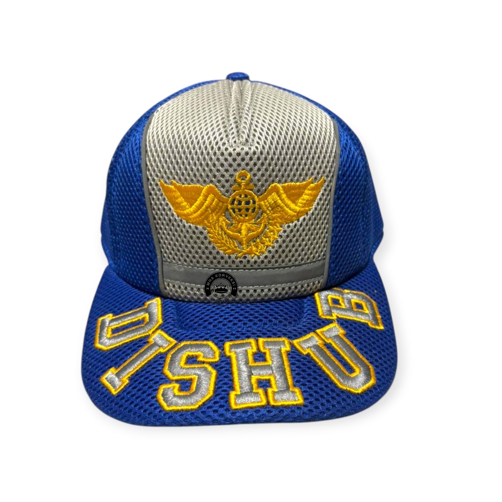 topi dishub jaring terbaru/topi dishub bordir abu biru